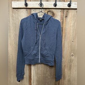 Y2K Express Full Zip Hoodie in Marled Blue Size Medium Women’s